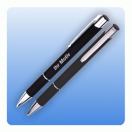 Werbe-Kugelschreiber Metall / schwarz matt mit Gravur
