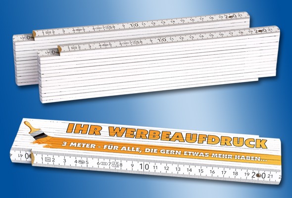 LSR TOOLS Zollstock 3m - Weisser Holzmaßstab Mit Duplexskala